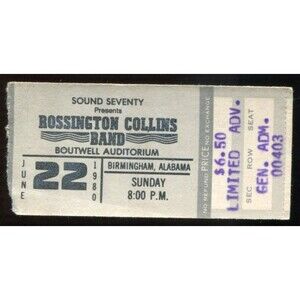 Vintage 1980 Rossington Collins Band LeRoux Concert Ticket Stub Birmingham AL